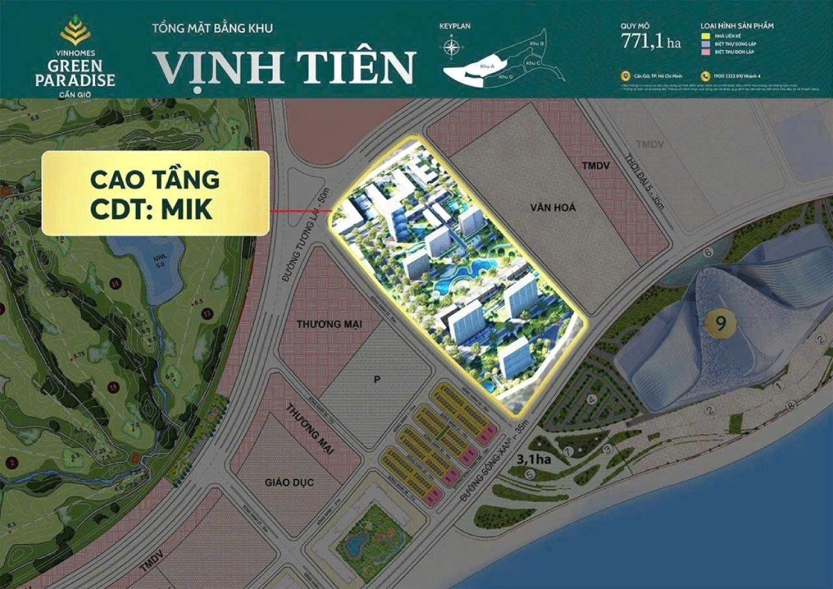 Không gian tiện ích hồ bơi và khu vườn xanh chung cư MIK Cần Giờ